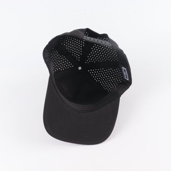 Blank 5 Panel Performance Structured Hats- 12 pack in Color Black - Picture 3 of 8